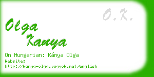 olga kanya business card